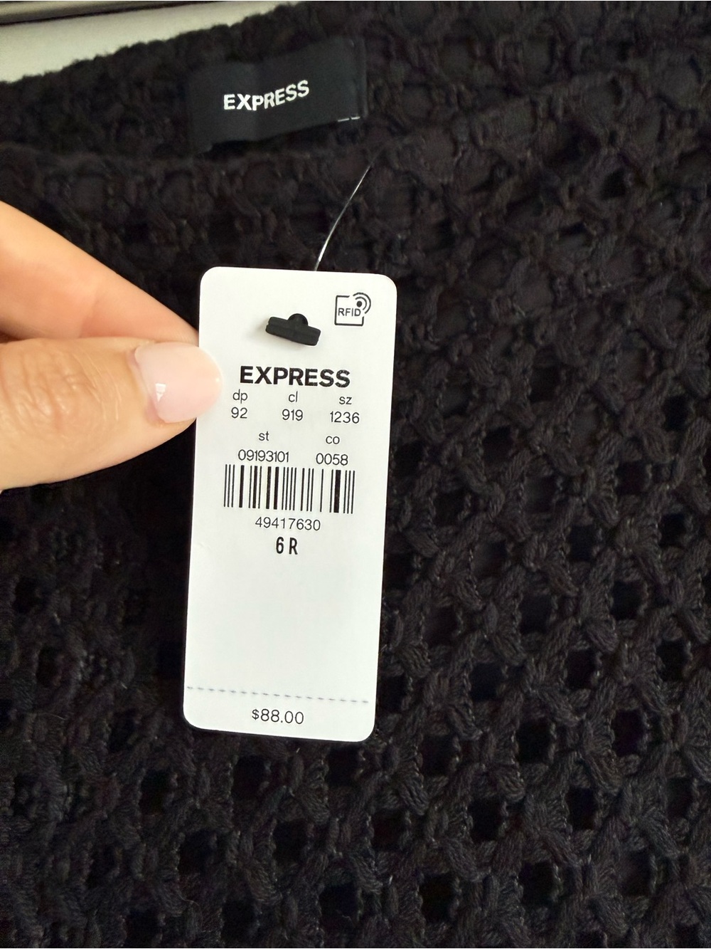 Express Black Crochet Wide-Leg Pants with Matching Cropped Tank Set - Picture 3 of 4